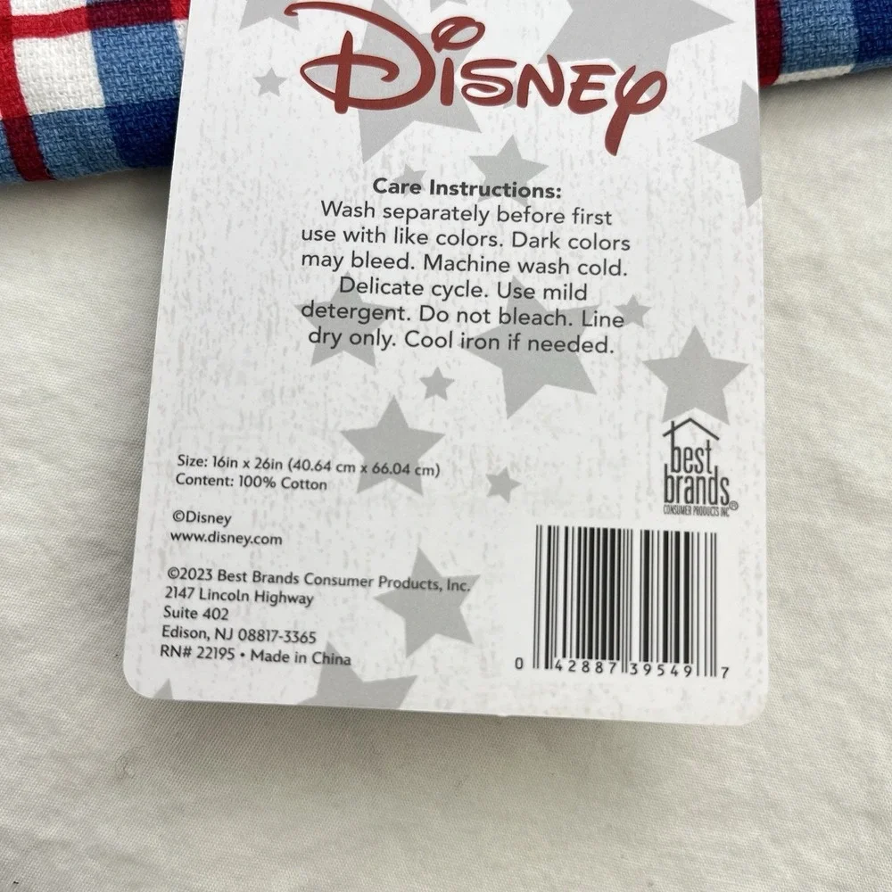 Disney Mickey Mouse Kitchen Dish Towel Sketchbook Red White Blue New With Tags‎